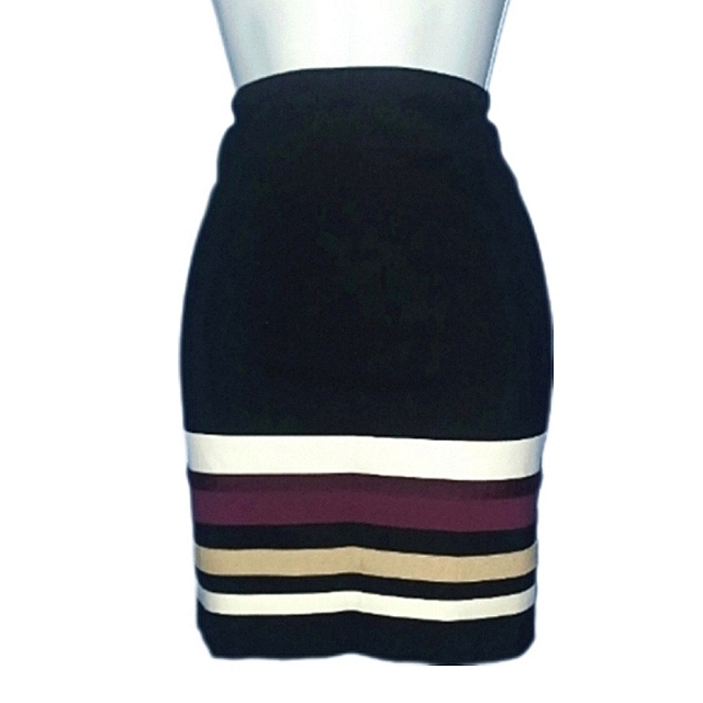 WHBM | Colorblock Striped Pencil Skirt - Picture 3 of 5